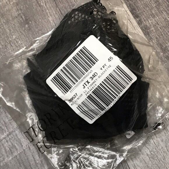 VICTORIA'S SECRET LUXE LINGERIE FISHNET BLACK LACE 3/4 CUP PUSH UP BRA 34D NWT - Picture 11 of 11